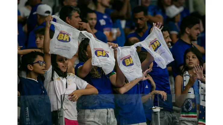 Torcida do Cruzeiro durante partida contra Vitoria no estadio Mineirao pelo campeonato Brasileiro A 2024. Foto: Fernando Moreno/AGIF