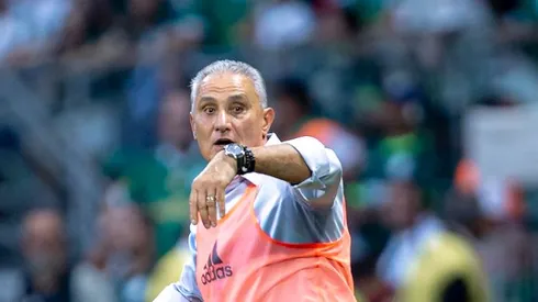 Tite durante partida contra o Palmeiras. Treinador analisa derrota do Mengão.