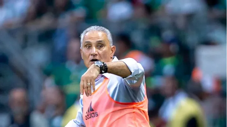 Tite durante partida contra o Palmeiras. Treinador analisa derrota do Mengão.