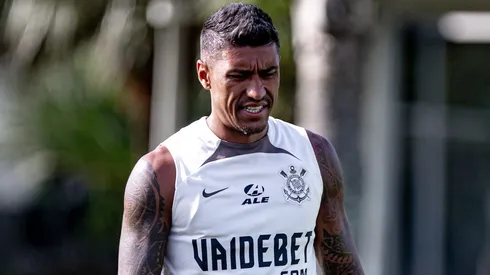 Paulinho durante treino pelo Corinthians no Centro de Treinamento Joaquim Grava, no dia 21/03/2024.