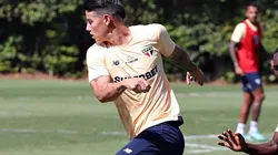 James Rodríguez treinando no São Paulo; Meia pode voltar contra o Palmeiras - Foto: Flick do São Paulo