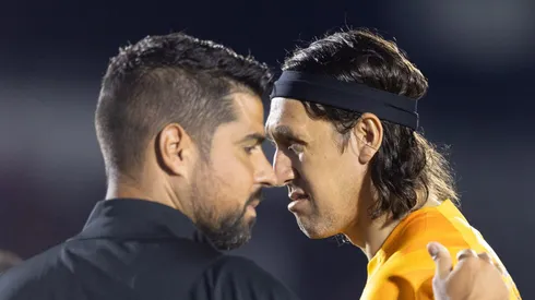 Cássio e António Oliveira, goleiro e treinador do Corinthians.