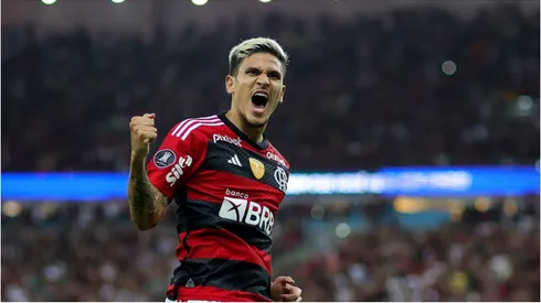 Foto: Buda Mendes/Getty Images - Pedro comemorando gol do Flamengo