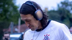 Cássio durante chegada da equipe para partida contra o São Bernardo no estádio Primeiro de Maio pelo Campeonato Paulista 2024, no dia 27/01/2024.