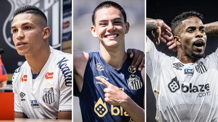 Rodrigo Ferreira, JP Chermont e Hayner são LDs de origem, porém podem atuar no corredor oposto de forma improvisada - Fotos: Raul Baretta/ Santos FC