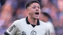 Rodrigo Garro reclamando na Neo Química Arena, em partida entre Corinthians e Santo André, pelo Campeonato Paulista, no dia 02/03/2024.