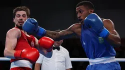 Yuri Falcão (à direita) durante o Pan de Santiago 2023. Foto: Al Bello/Getty Images
