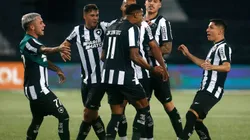 Time do Botafogo comemorando a vitória diante do Juventude pelo Campeonato Brasileiro. Foto: Vitor Silva/ Botafogo