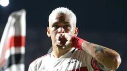 SAO PAULO, BRAZIL - DECEMBER 06: Luciano celebrates after scoring the team's first goal during the Brasileirao 2023 match between Sao Paulo and Flamengo at Morumbi Stadium on December 06, 2023 in Sao Paulo, Brazil. (Photo by Miguel Schincariol/Getty Images)