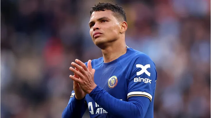 Thiago Silva no jogo do Chelsea contra o Manchester City, pela Copa da Inglaterra. Foto: Julian Finney/Getty Images