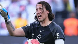 Cássio fazendo cobranças em partida entre Corinthians e Santo André, na Neo Química Arena, pelo Campeonato Paulista, no dia 02/03/2024.