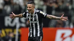 Guilherme Arana jogador do Atletico-MG comemora seu gol durante partida contra o Cruzeiro no estadio Arena MRV pelo campeonato Brasileiro A 2024. Foto: Gilson Lobo/AGIF