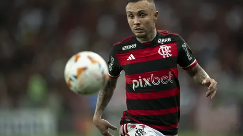 Everton Cebolinha jogador do Flamengo durante partida contra o Palestino no estadio Maracana pelo campeonato Copa Libertadores 2024. Foto: Jorge Rodrigues/AGIF
