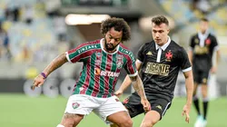 Lance entre Marcelo e Lucas Piton. Fluminense x Vasco se enfrentam neste sábado (20).