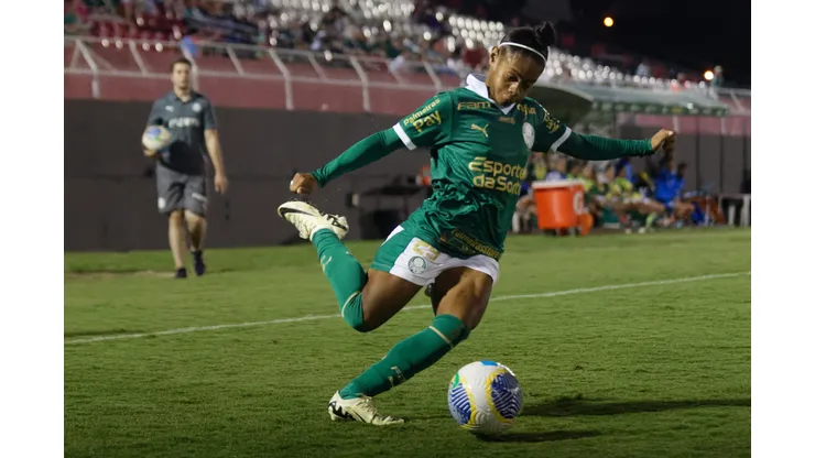 Taina Maranhao jogadora do Palmeiras durante partida contra o Kindermann no estadio Jayme Cintra pelo campeonato Brasileiro A Feminino 2024. Foto: Anderson Romao/AGIF