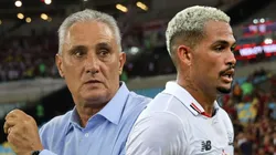 Tite, Luciano e Léo Pereira Fotos: Wagner Meier/Getty Images e Thiago Ribeiro/AGIF
