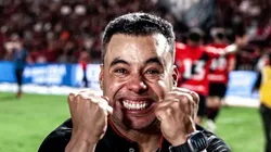 Jair Ventura comemorando o tricampeonato Estadual com Atlético-GO. Foto: Atlético-GO