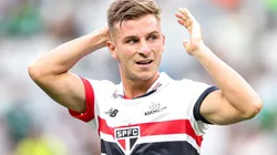 Galoppo lamentando oportunidade no Mineirão em partida válida pela decisão da Supercopa Rei, contra o Palmeiras, no dia 04/02/2024.