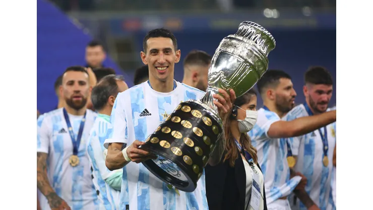 Di Maria comemorando o título da Copa América (Foto: Buda Mendes/Getty Images)