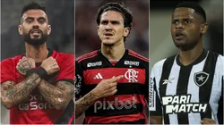 Mastriani, Pedro e Junior Santos. Foto: Thiago Ribeiro/Gabriel Machado/Jorge Rodrigues/AGIF