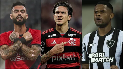 Mastriani, Pedro e Junior Santos. Foto: Thiago Ribeiro/Gabriel Machado/Jorge Rodrigues/AGIF