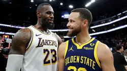 LeBron James e Stephen Curry estarão nos Jogos de Paris. Foto: Ezra Shaw/Getty Images