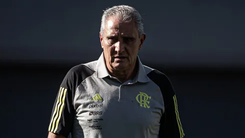Tite durante o duelo contra o Atlético-GO. O treinador alertou sobre a maratona de jogos