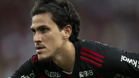 Pedro comemorando em partida do Flamengo no Carioca. Foto: Flamengo.