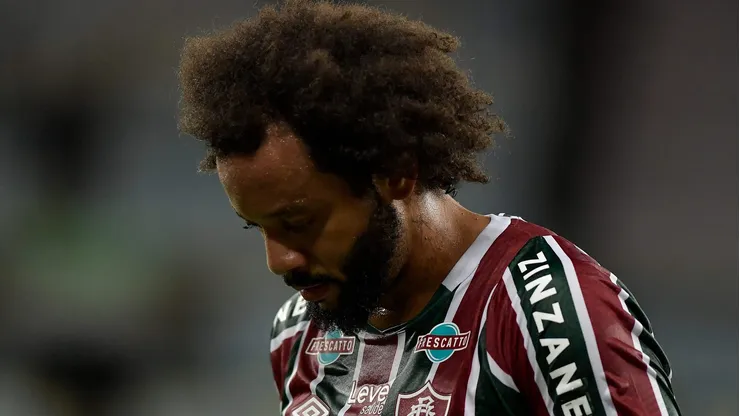 Marcelo lamentando no Maracanã, em partida entre Fluminense e Red Bull Bragantino, pela primeira rodada do Campeonato Brasileiro, no dia 13/04/2024.