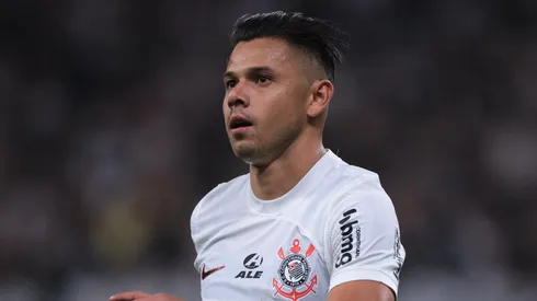 Ángel Romero na Neo Química Arena em partida entre Corinthians e Nacional-PAR, pela Copa Sul-Americana, no dia 09/04/2024.