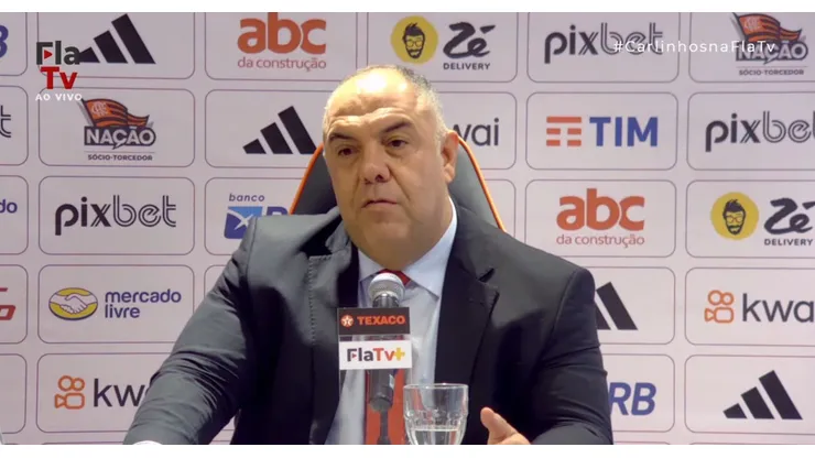 Marcos Braz, vice do Flamengo, abriu o jogo sobre a chegada de um ponta - Foto: Reprodução/FlaTV