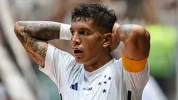 Lucas Romero lamentando chance desperdiçada pelo Cruzeiro, na final do Campeonato Mineiro contra o Atlético/MG, na Arena MRV, no dia 30/03/2024.