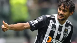 Gustavo Scarpa, jogador do Atlético Mineiro atuando na Libertadores contra o Rosario Central, na Arena MRV.