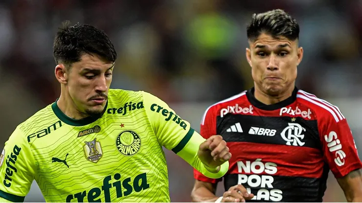 RJ - RIO DE JANEIRO - 08/11/2023 - BRASILEIRO A 2023, FLAMENGO X PALMEIRAS - Piquerez jogador do Palmeiras durante partida contra o Flamengo no estadio Maracana pelo campeonato Brasileiro A 2023.
