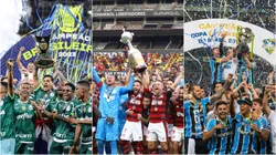 Palmeiras, Flamengo e Grêmio têm 14 títulos cada nos últimos 10 anos. Foto: Gilson Lobo/API/Jeferson Guareze/AGIF