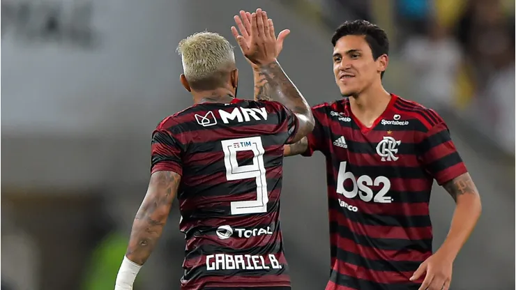 Gabigol e Pedro, jogadores e artilheiros do Flamengo na Libertadores.