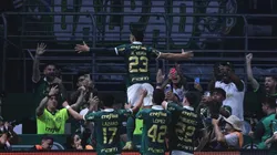 Elenco Palmeirense comemora gol na final do Campeonato Paulista. Foto: Ettore Chiereguini/AGIF