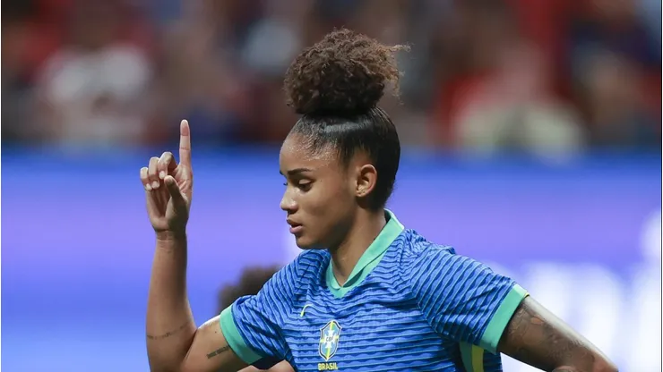 Tarciane comemorando o gol do Brasil contra o Canadá. Foto: Lívia Villas Boas / CBF