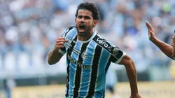Diego Csta comemora gol contra o Juventude, na Arena do Grêmio, na final do Campeonato Gaúcho 2024. Foto: Maxi Franzoi/AGIF