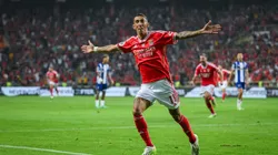 Di Maria comemorando gol pelo Benfica, de Portugal (Foto de Octavio Passos/Getty Images)
