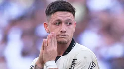 Rodrigo Garro lamentando chance na Neo Química Arena, em partida entre Corinthians e Santo André no Campeonato Paulista, no dia 02/03/2024.