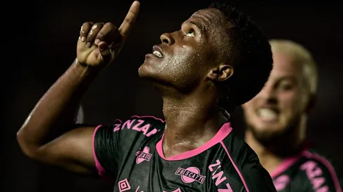 Jhon Arias no Estádio Luso Brasileiro comemorando gol do Fluminense contra o Bangu, em partida pelo Campeonato Carioca, dia 01/02/2024.