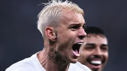 Róger Guedes comemorando gol na Neo Química Arena, em partida entre Corinthians e Atlético/MG, pelas oitavas de final da Copa do Brasil de 2023, no dia 31/05.