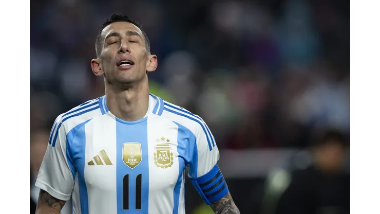 Ángel Di Maria em campo pela Seleção Argentina, em amistoso, 2024. (Foto Ira L. Black/Getty Images)