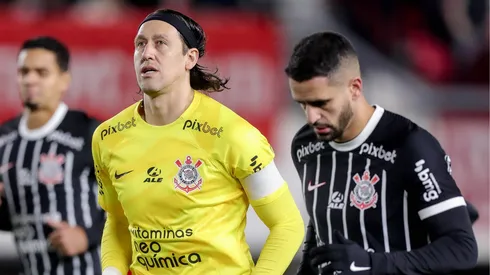 Cássio e Renato Augusto antes de partida contra o Estudiantes, pela Sul-Americana 2023 - Foto: Rodrigo Coca/Ag. Corinthians