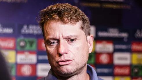 Fernando Seabra em coletiva de imprenesa do jogo Cruzeiro x Universidad Católica-EQU, no Mineirão