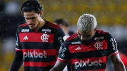 CHILE - COQUIMBO - 07/05/2024 - COPA LIBERTADORES 2024, PALESTINO X FLAMENGO - Pedro e Gabigol jogadores do Flamengo durante partida contra o Palestino no estadio Francisco Rumoroso pelo campeonato Copa Libertadores 2024. Foto: PhotoSport/AGIF