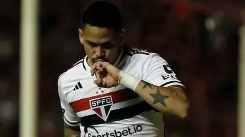 Foto: Rubens Chiri/São Paulo - Luciano marcou o segundo gol do São Paulo na vitória sobre o Talleres por 2 a 0 pela Copa Libertadores nesta quarta-feira (29)