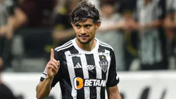 MG - BELO HORIZONTE - 17/04/2024 - BRASILEIRO A 2024, ATLETICO-MG X CRICIUMA - Gustavo Scarpa jogador do Atletico-MG comemora seu gol durante partida contra o Criciuma no estadio Arena MRV pelo campeonato Brasileiro A 2024. Foto: Gilson Lobo/AGIF