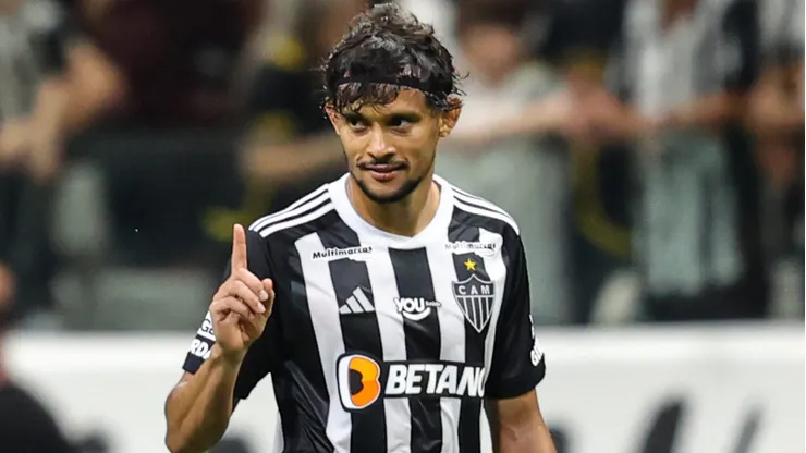 MG - BELO HORIZONTE - 17/04/2024 - BRASILEIRO A 2024, ATLETICO-MG X CRICIUMA - Gustavo Scarpa jogador do Atletico-MG comemora seu gol durante partida contra o Criciuma no estadio Arena MRV pelo campeonato Brasileiro A 2024. Foto: Gilson Lobo/AGIF